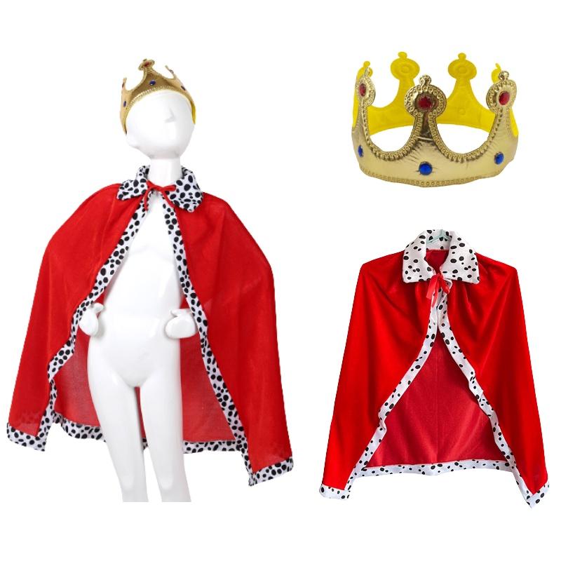 New 80cm White Polka Dot Cape For Halloween King Costume