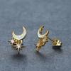 European and American Symmetrical Star Moon Micro Inlaid Zircon Earrings Delicate and Cool Style for Women