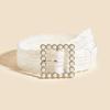 Korean-Style Instagram-Inspired Pearl-Buckle White Lace Belt – FashionableTrendy and Versatile for Dresses with a Unique Design