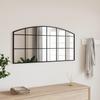 Vidaxl Wall Mirror, Black, 100X50 Cm, Arched Finish, Iron