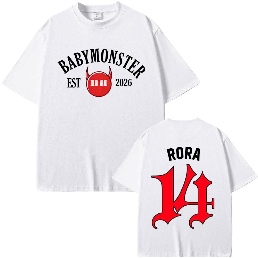 Hot Kpop Band Babymonster Ahyeon Asa Rami Rora Ruka Pharita Chiquita Tshirt Unisex Women Korean Fashion Trend Short Sleeve T Shirt