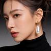2026 French Vintage Oversized Teardrop Pearl Earrings - Elegant Champagne Pearl Drop Jewelry for Women Socialite Style