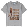 Tung Tung Tung Sahur Lustiges Italienisches Gehirnfäule Baseballschläger Meme T-Shirt Unisex Kleidung Mode T-Shirts Unisex Sommer Rundhals T-Shirt