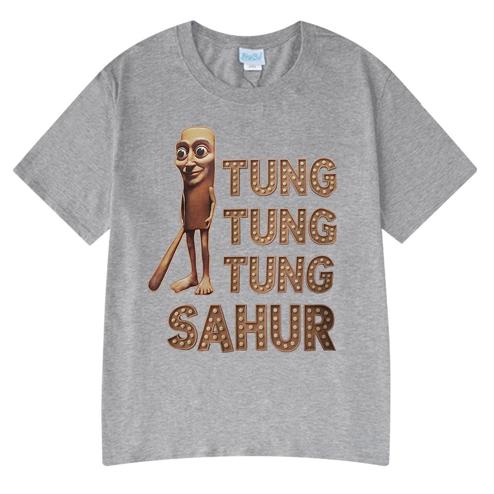 Tung Tung Tung Sahur Lustiges Italienisches Gehirnfäule Baseballschläger Meme T-Shirt Unisex Kleidung Mode T-Shirts Unisex Sommer Rundhals T-Shirt