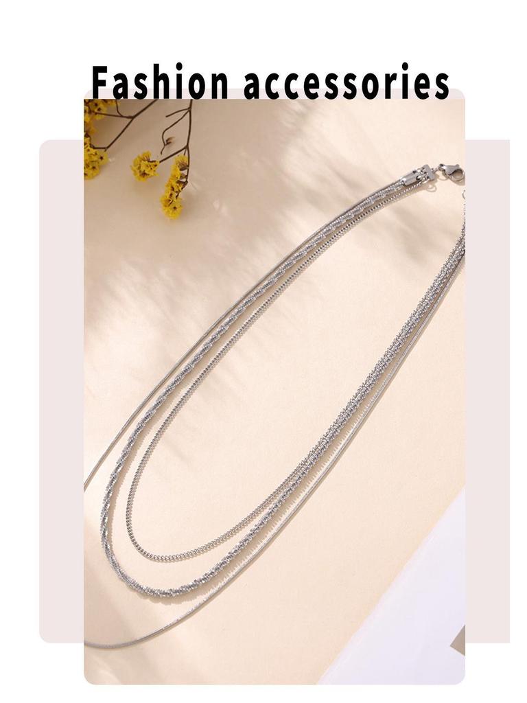 Europäisch-Amerikanische Kubanische Titan Mehrlagige Halskette: Hip-Hop Stil Choker für Frauen