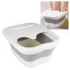 No-brand Foldable Portable Footbath with Lid, Heat-retaining, and Smartphone Stand, Outdoor White, 40cm X 32cm X 17cm, HF-462