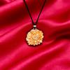 Antique Sand Gold Chinese Peony Pendant Necklace: Silver-Plated National Style Sweater Chain for Women, Symbolizing Wealth and Prosperity