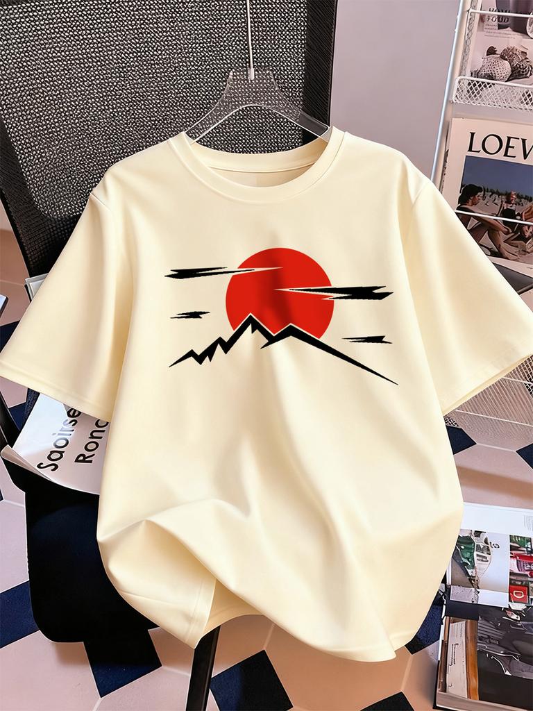 Japanese Harajuku Sun Prints Short Sleeve TShirts Women Cotton Summer Tee Shirts Soft Loose ONeck Tops Casual Womans Clothes