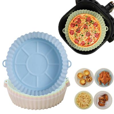 Friteuse Silikon Topf Friteusen Ofen Backblech für Pizza Gebratenes Huhn Friteuse Zubehör Runde Pfanne Wiederverwendbare Matte