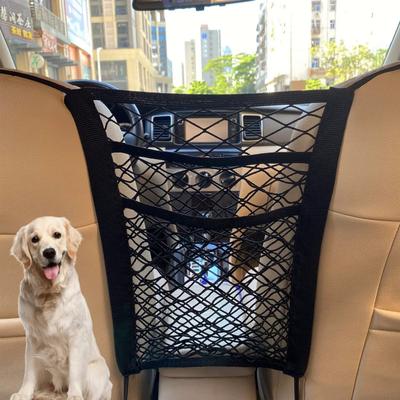 Borsa a rete portaoggetti per auto tra i sedili, divisorio per auto, barriera per animali domestici, borsa a rete elastica estensibile, organizer per accessori per auto