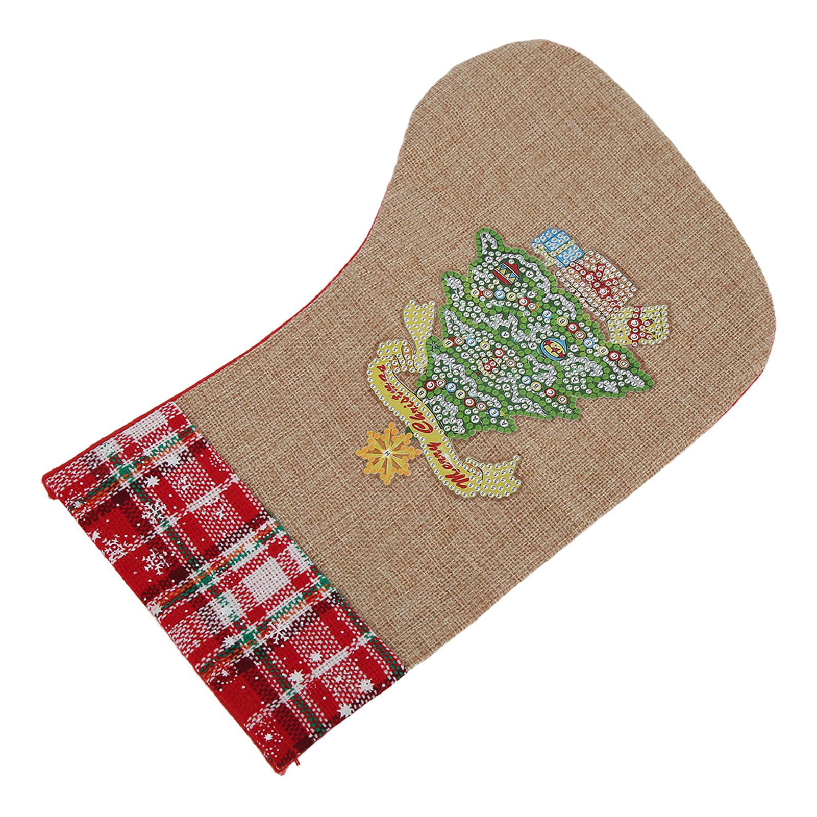 Рождественские чулки Льняная фланелевая ткань Яркий цвет Изысканный дизайн Праздничные украшения