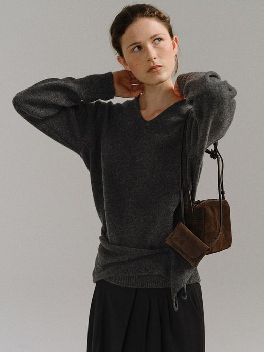 AUBOUR Letter Mini Bag (suede Brown) _ from Italy