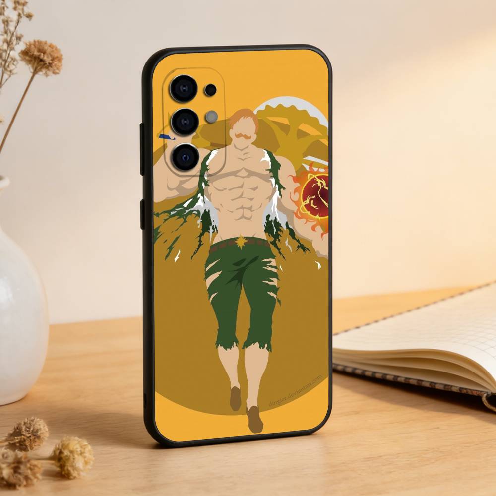 Custodia per Telefono Sette Peccati Capitali Per Samsung S25,S24,S21,S22,S23,S30,Ultra,S20,Plus,Fe,Copertura Nera in Morbido Silicone