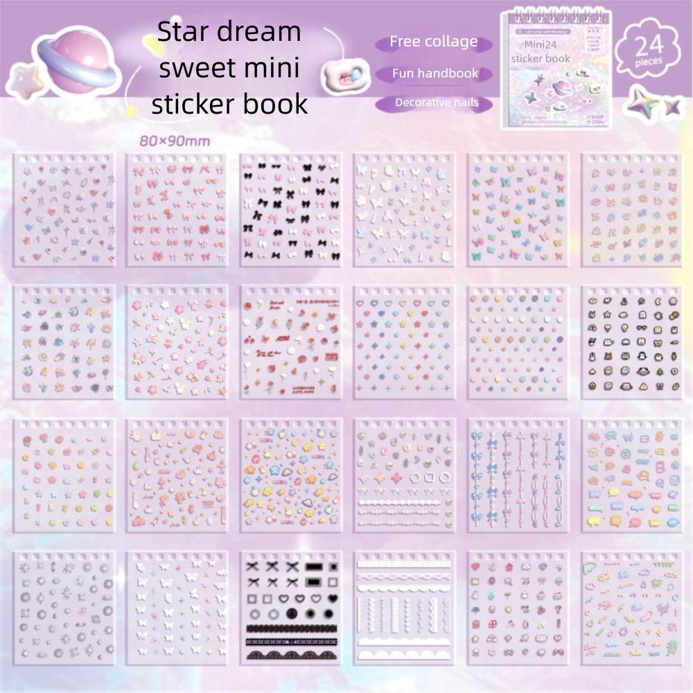 24 Stück DIY Nagelsticker Selbstklebende Cartoon-Sticker Mode Tassen-Sticker Für Nagelkunst-Dekoration