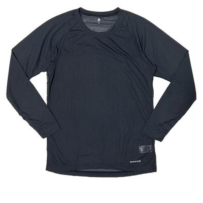 T-shirt Montbell Geoline Cool Mesh Col Rond Manches Longues Noir Taille XL, 1107750, (BK),
