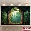 2D Magical Fantasy Forest Window with Elven Castle Party Backdrop