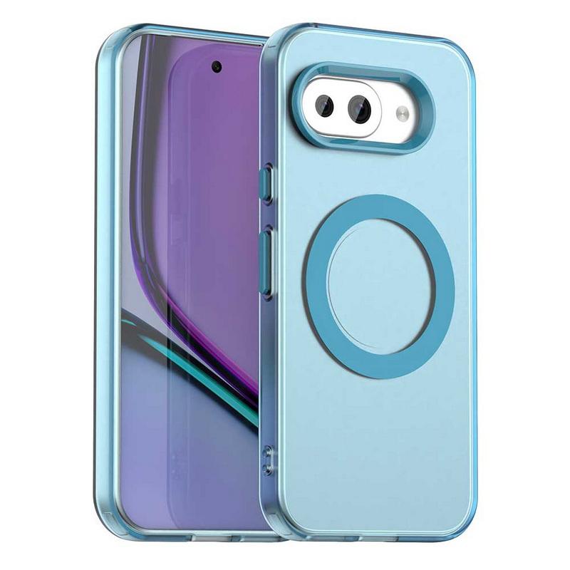 Solid Color Wireless Charge Magnetic Phone Case For Google Pixel 9A 9 Pro XL 8 Pro 8A Shockproof TPU Soft Edge Hybird Matte Hard PC Back Cover