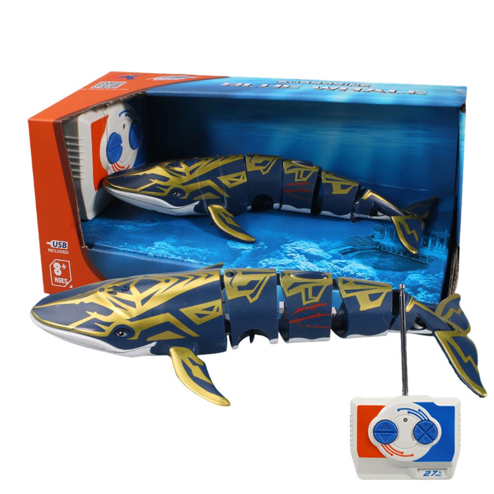 

2.4G Remote Control Shark Toy Simulation Remote Control Animals Rechargeable RC Boat Toys Gifts For Kids золотой
