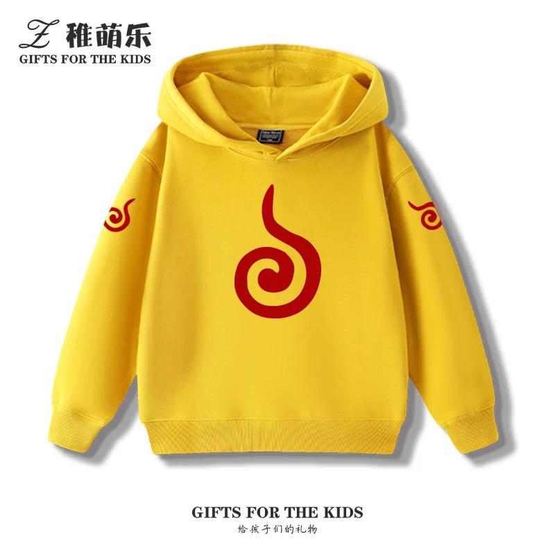 Sudadera con capucha infantil con estampado divertido de Naruto Uzumaki, sudadera informal de otoño/invierno para niños y niñas.