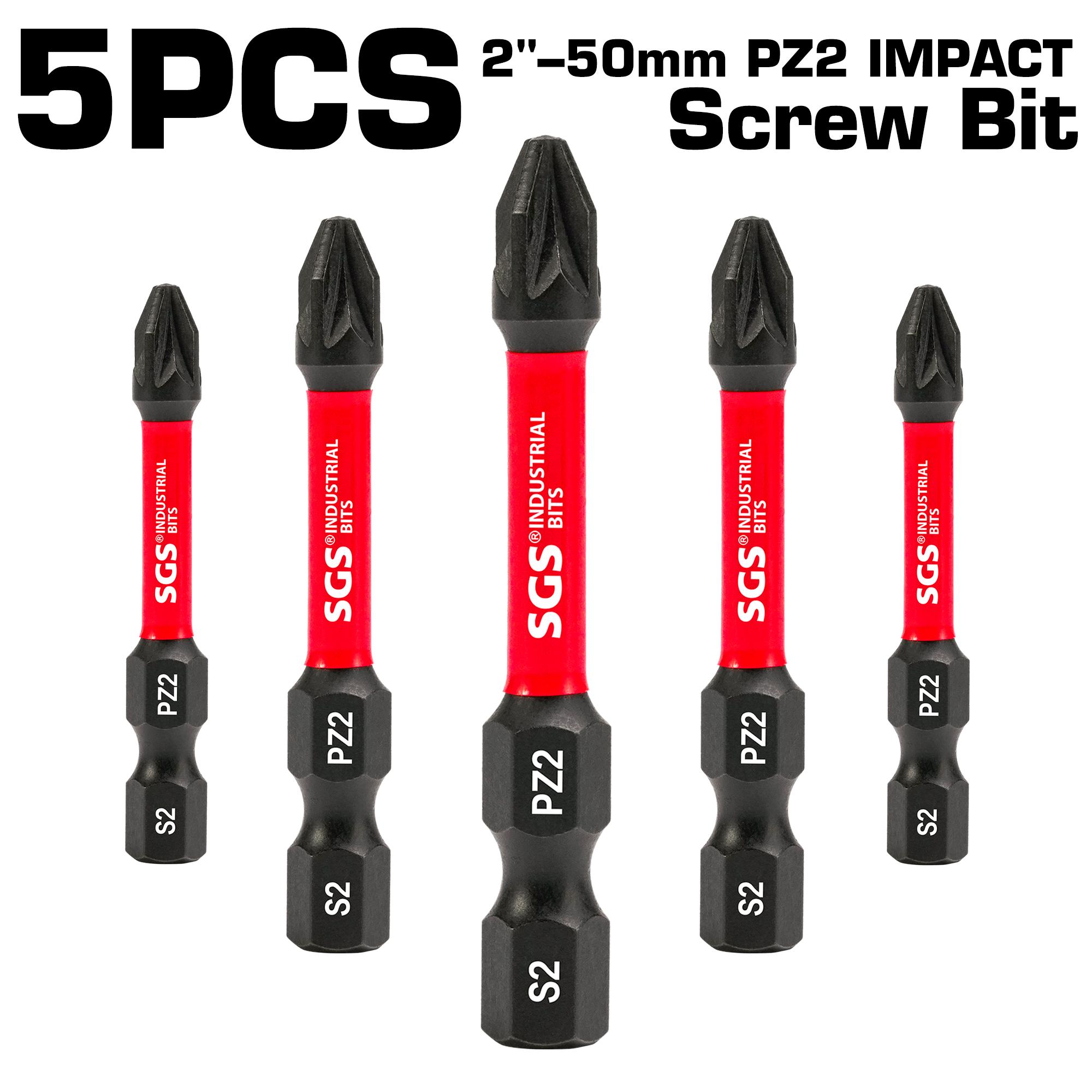 

5/10/20 Pieces of Pz2 50mm Impact Screwdriver Bits, Strong Magnetism and High Hardness, Suitable for Car Repair/Power Tools Pt-02 5Pcs