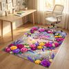 Floral Garden Theme Crystal Velvet Rug Personalized Custom Name Text Soft Floor Mat Home Decor
