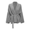 Lace-up Women's Clothing Autumn and Winter Casual Versatile Lapel Collar New Cardigan Sweater Jacket Women