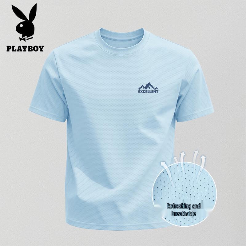 PLAYBOY Men s Quick-Dry Loose Sport T-Shirt 2XL