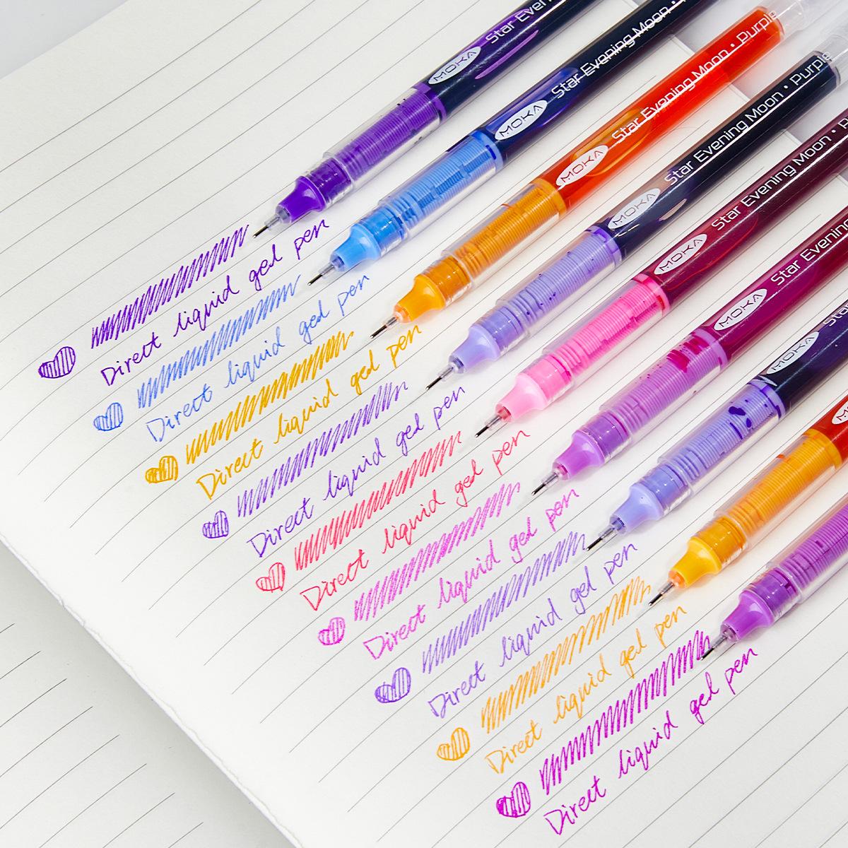 9pcs Liquid Gel Pens 36 Colors Quick Dry Rolling Ball Pens Fine Point 0.5mm No Smear Colored Journal Pens for Note