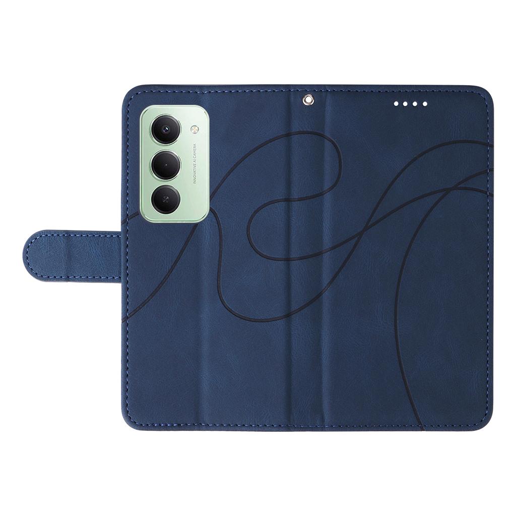 For Xiaomi Redmi 15 5G (Global) (169mm) Wallet Case Leather Phone Cover Stand with Curved Line Design