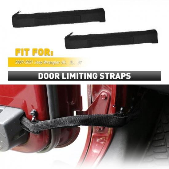 2PCS Black Heavy Duty Door Limiting Check Strap For Jeep Wrangler JK JL JT 07-21