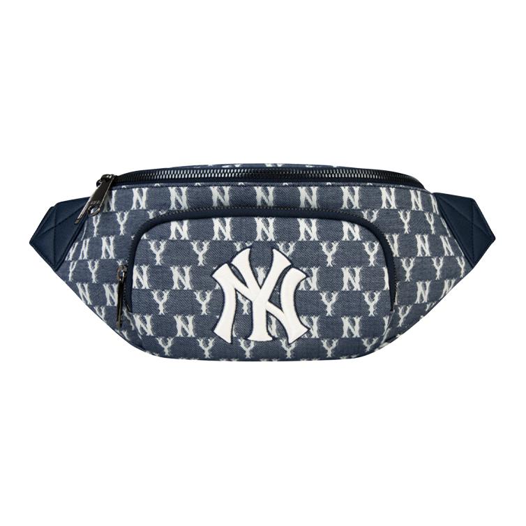 New MLB Monogram Collection Denim Combo Bag One Shoulder Sling Bag Fanny Pack Regular Unisex Denim Denim Blue 32BGCA011-50N