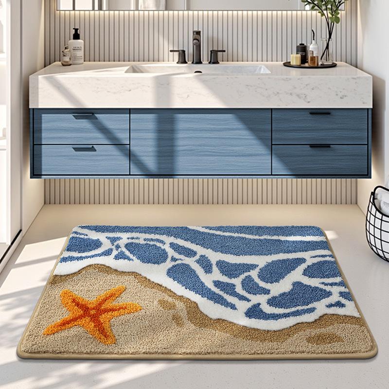 Leaves Non-Slip Bath Floor Mat Bathroom Fluffy Cashmere Absorbent Soft Rug Pad Children Room Carpet Carpet Home Decor Floor Mats