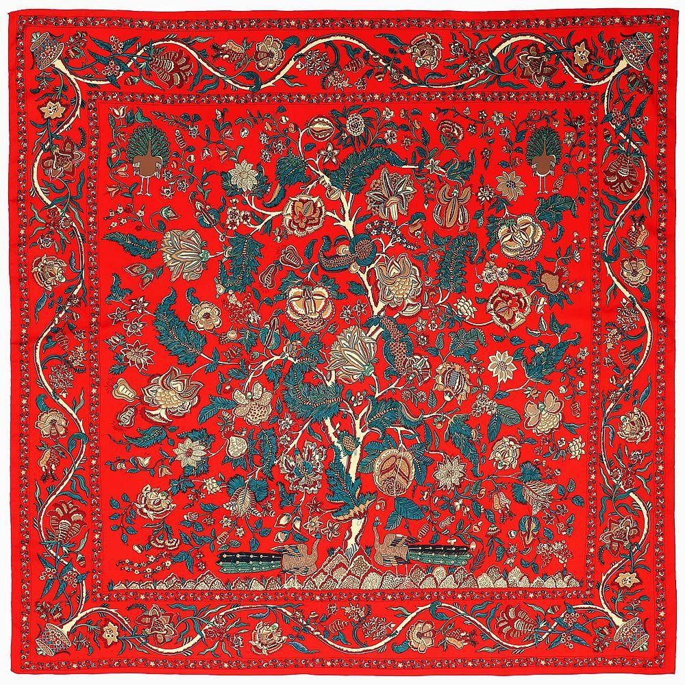 130*130Cm Russian National Square Scarf Luxury Floral Printed Silk Scarves Lady Handkerchief Bandana Foulard Ethnic Shawl