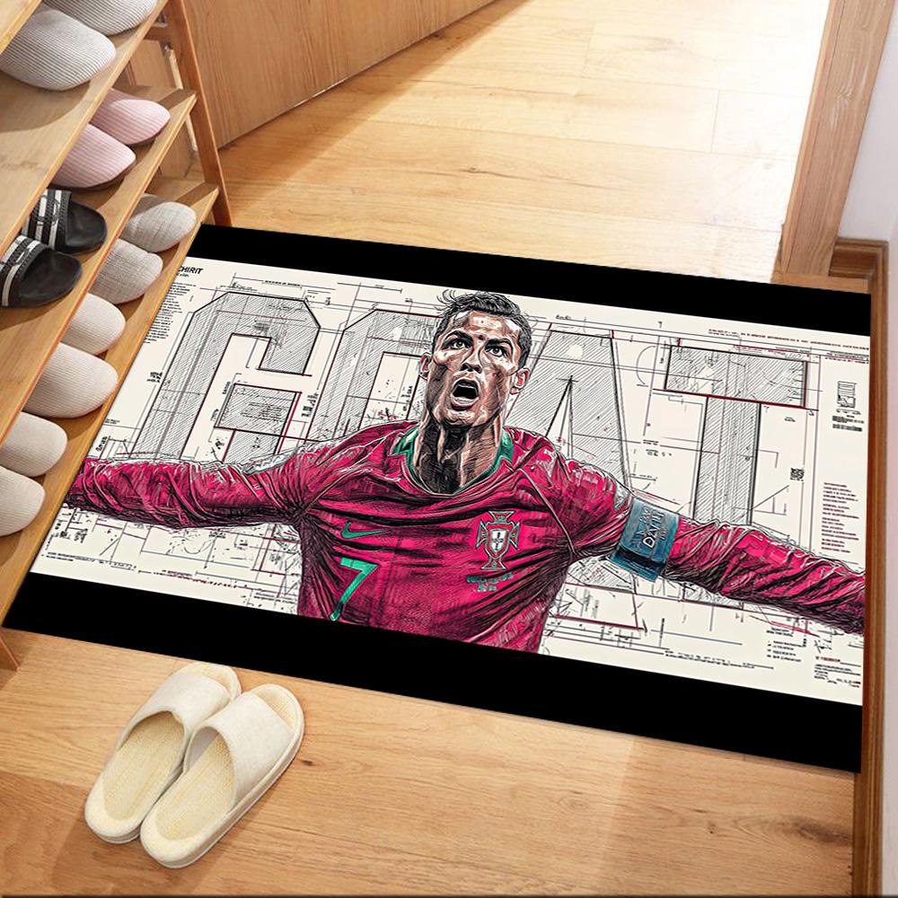 Cristiano Ronaldo Floor Rug Office Rug Design For Playrooms Hallway Dining Room Living Rooms Antislip Rug Anime Office Decor