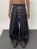 Retro American Street Style Airplane Buckle Scimitar Jeans