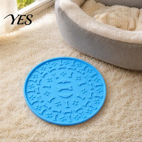 Slow Lick Feeding Mat Pet Food with Strong Suction Cup, Bone Paw Print Design Dog Eating Bowl Accessory Mat, for Preventing Choking Feeder