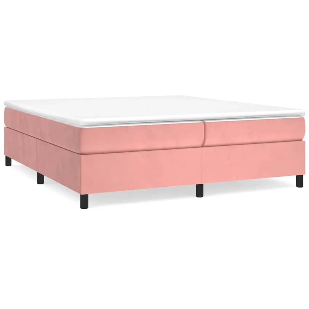 Vidaxl Continental Bed with Mattress, Pink, Velvet, 200X200 Cm