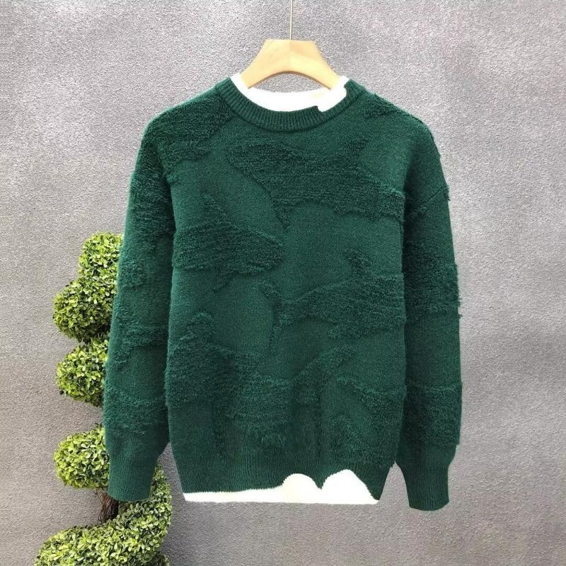 Autumn Winter Fashion Round Neck Long Sleeve Solid Sweaters Men's Clothing Casual All-match Warm Simplicity Knitting