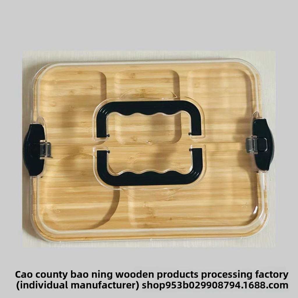 Bamboo Wooden Cheese Board with Compartments for Kitchen, Picnic, and Restaurant Serving