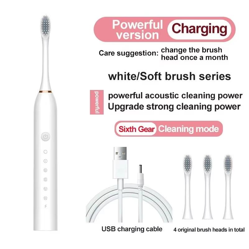 Six-Speed Automatic Electric Toothbrush Adult & Children's Universal Soft Bristle Charging Smart Toothbrush for All Ages