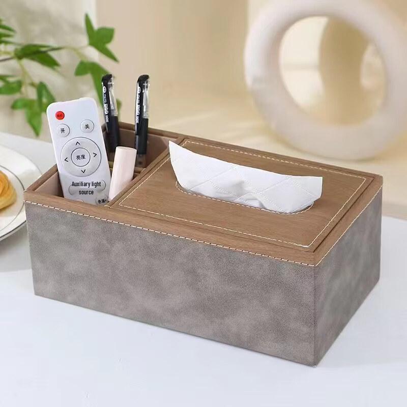 

Upgraded Grey Wood Grain Tissue Box (Set of 3)