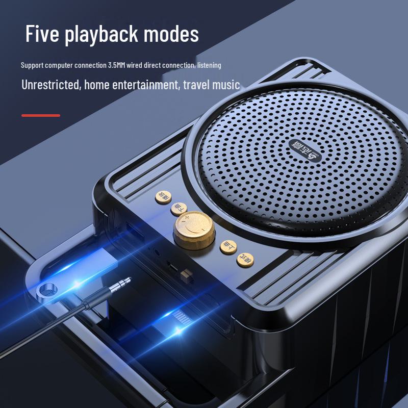 Alto-falante Bluetooth portátil com microfone e rádio para festas de dança quadrada ao ar livre em casa. Perfeito para áudio multifuncional.