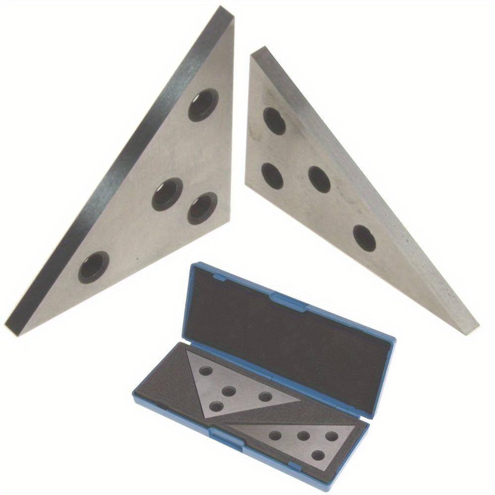2 Pcs/Set Solid Angle Plates Angle Block Set 30-60-90 & 45-45-90 Precision +/- 20 Seconds Angle Block Gauge Machinist Tool