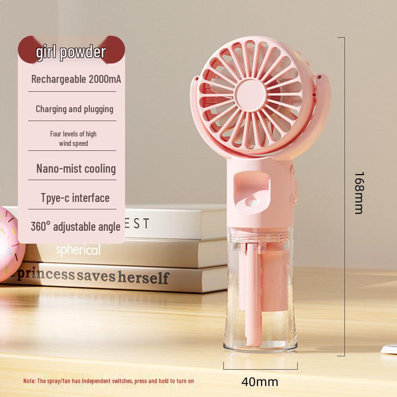 USB Rechargeable Mini Cooling Fan: Portable Handheld & Desktop Hydrating Spray for Students & Office. USB