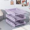 3-Tier Stackable Letter Tray Organizer, Polished Finish, PP Material, Desktop Document Holder, Office Supplies Storage Accessory