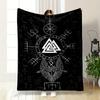 Viking Runes and Valknut Design print blanket soft and cozy perfect for the living room bed sofa or a nap,gift