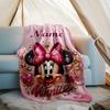 Customizable Minnie Throw Blanket – Personalized Name, All-Season Cozy Snug Blanket, Machine Washable, Personalized Blanket