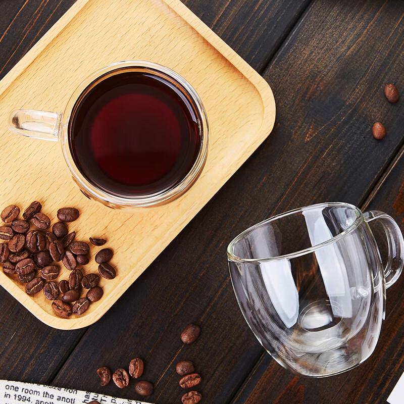 Lv Chang Ming Double-Layer Glass Coffee Mug with Handle