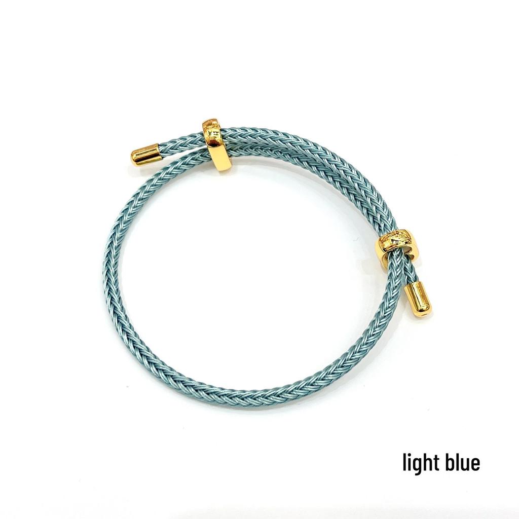 3mm Adjustable Steel Hand Rope Bracelet with Figure-Eight Buckle, Hard Gold Lucky Pixiu Beads, Red Rope Zodiac Design