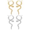 Cross-Border Retro Stainless Steel Snake Earrings for Women - Trendy European and American Style Long Earrings